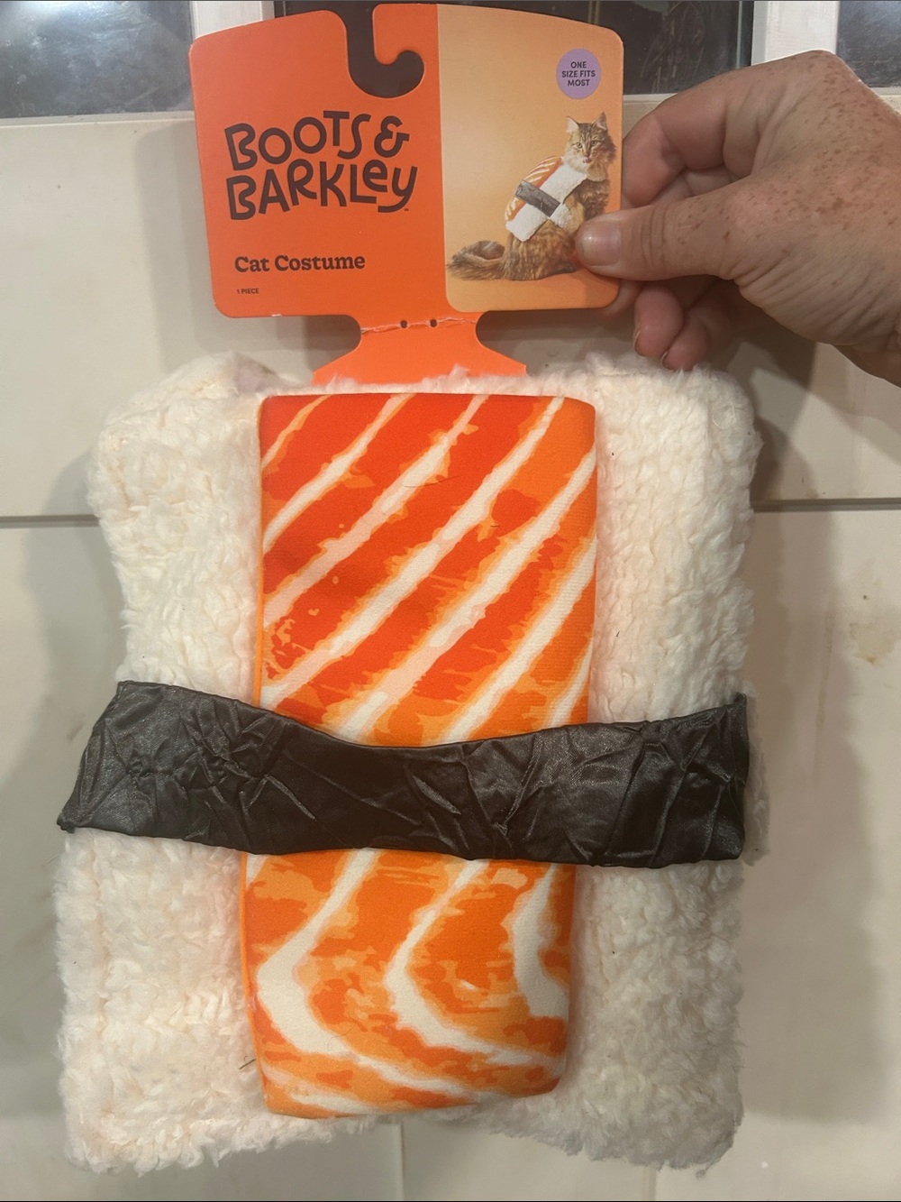 Boots & Barkley Orange & White Sushi Roll Cat Outfit